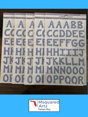 Colorbok Lavender Alphabet Stickers Lot of 5 Casual Letter Sheets Scrapbook